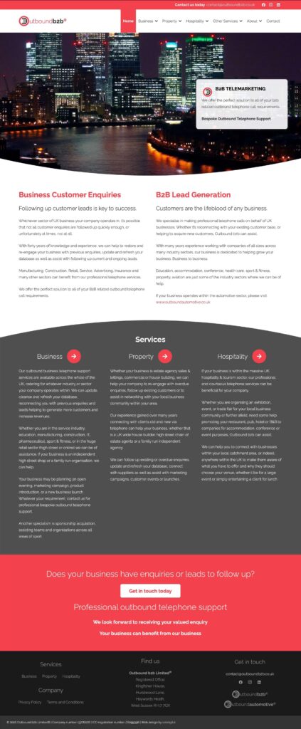 Outbound B2b new website screenshot